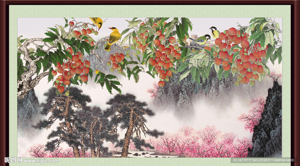 工笔花鸟 硕果累累