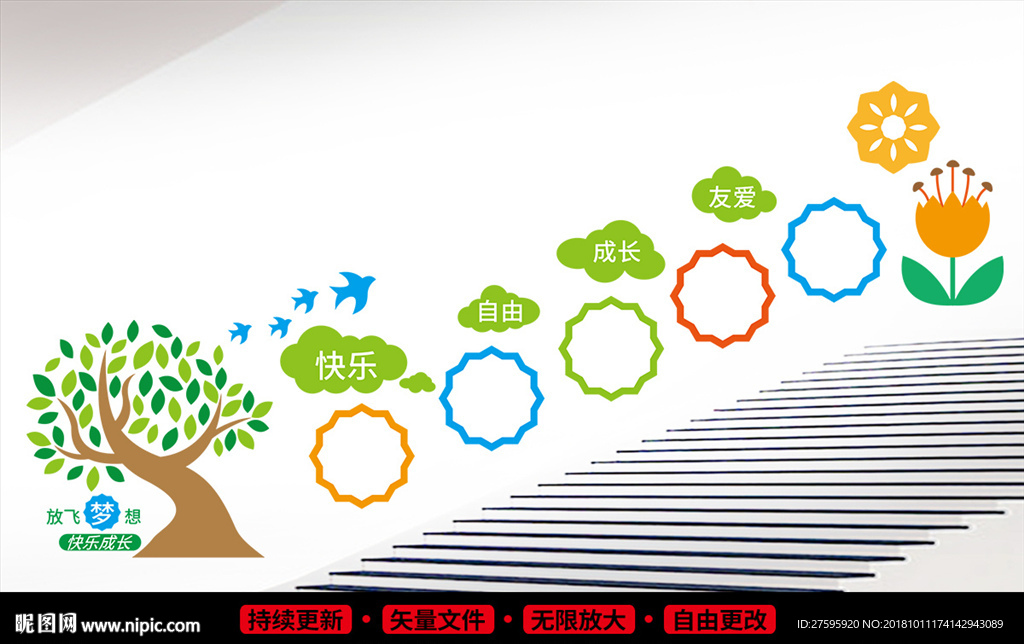 幼儿园楼梯文化墙