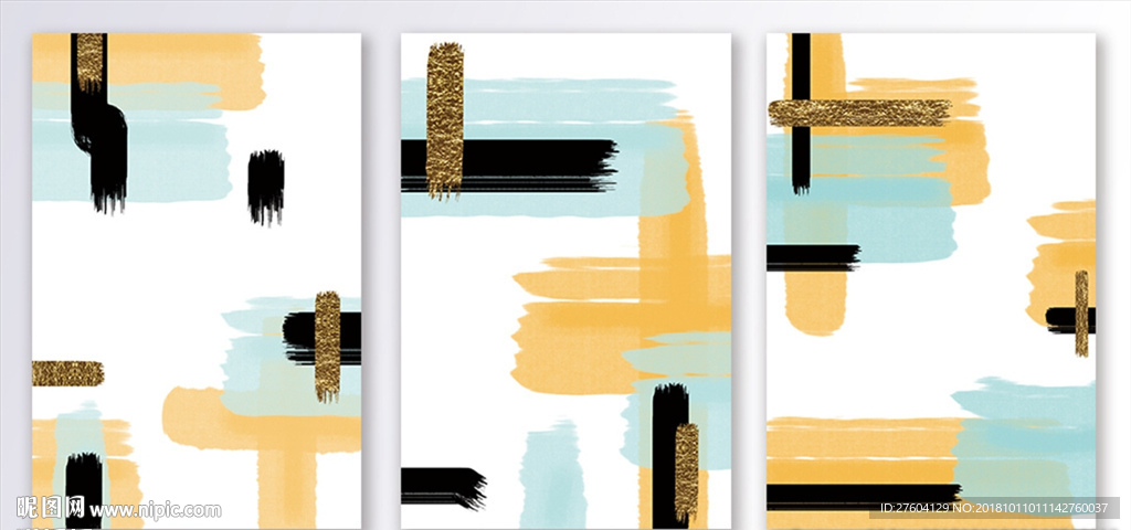 抽象水墨淡彩图案装饰画