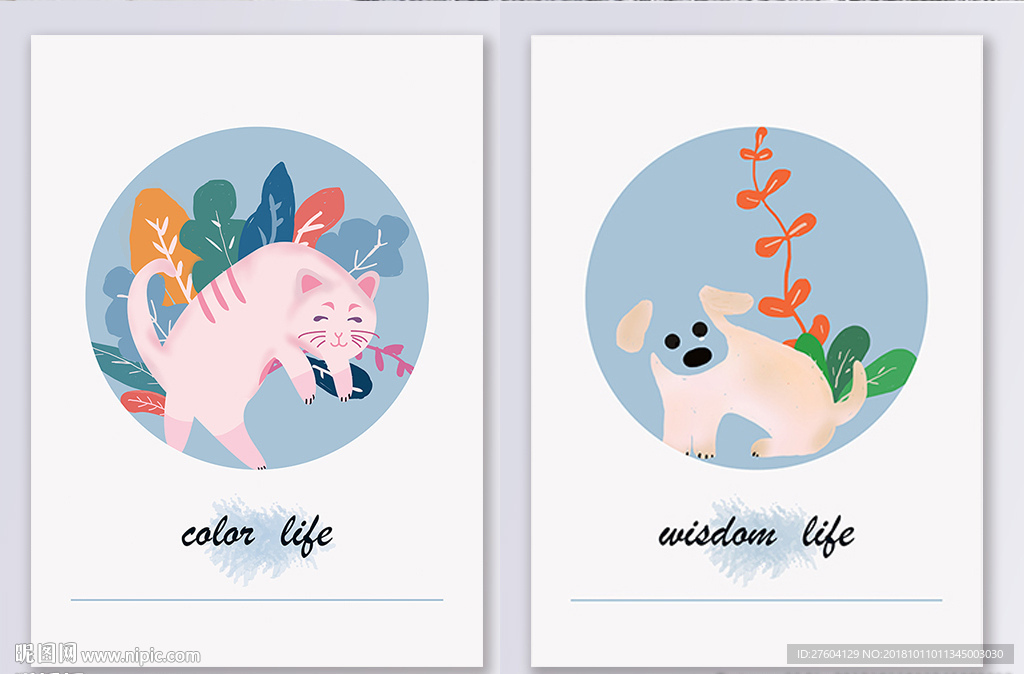 欧式动物图案装饰画