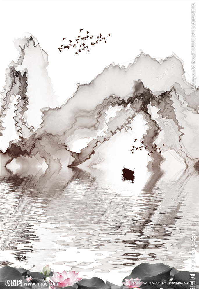 水墨写意山水装饰画