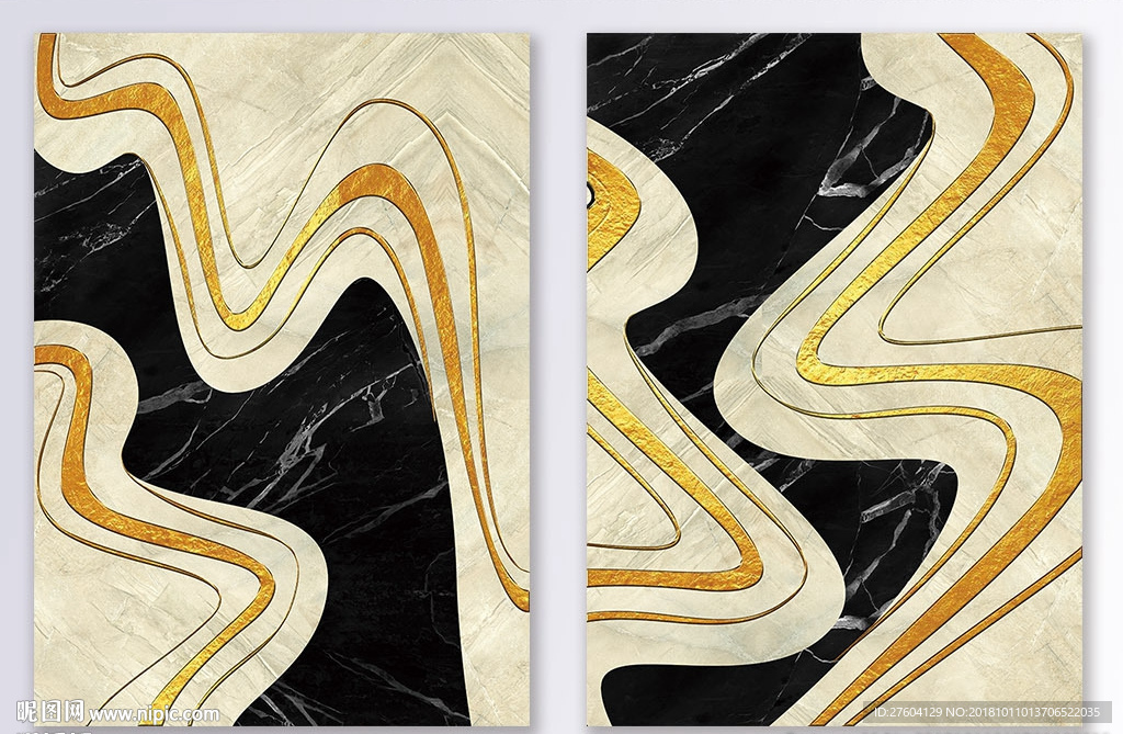 现代抽象几何质感装饰画