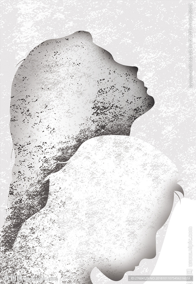 手绘抽象人物头像现代创意装饰画