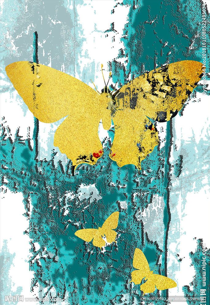 现代抽象蝴蝶装饰画