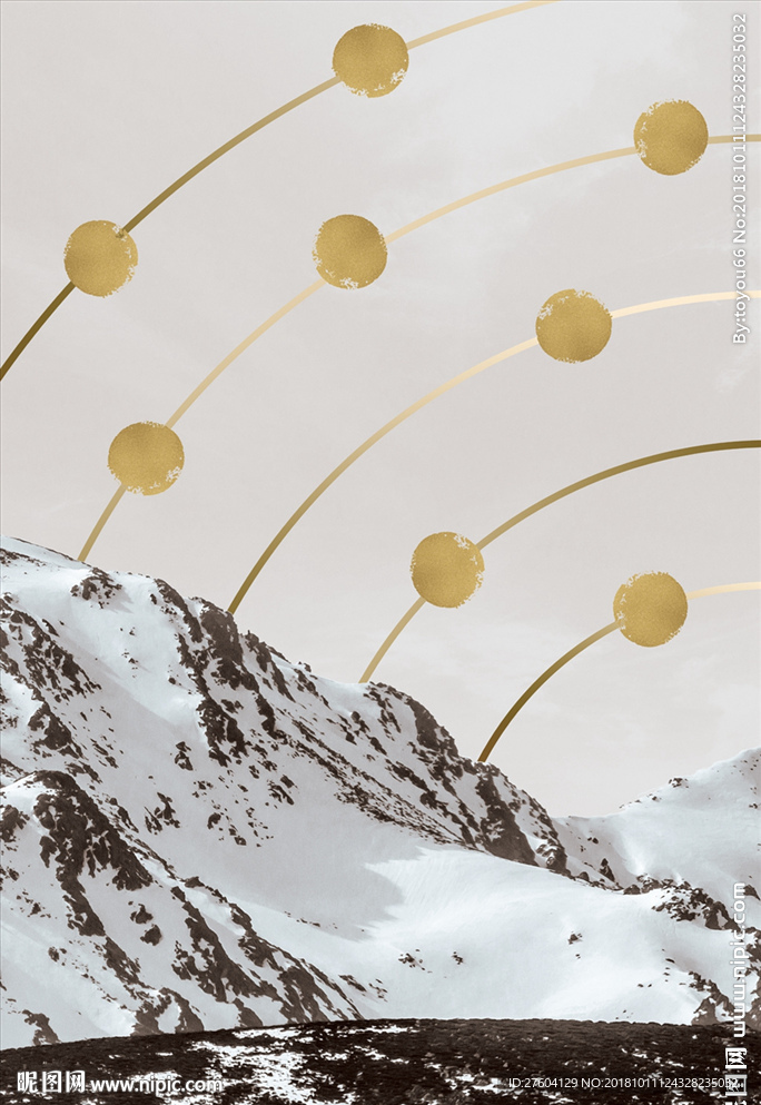 北极雪山风景装饰画