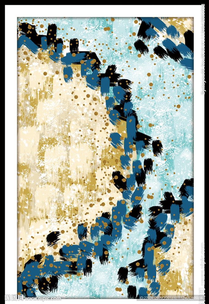 手绘水彩色块装饰画