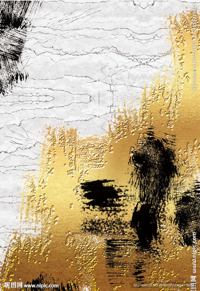 简约黑金抽象装饰画