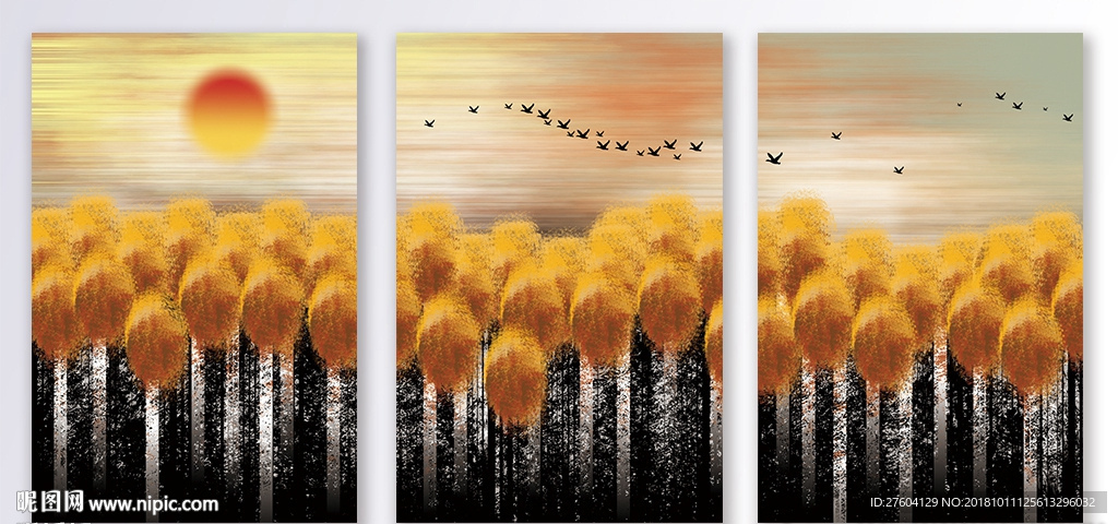 抽象风景树林装饰画