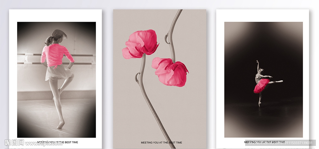 抽象反差色人物植物装饰画