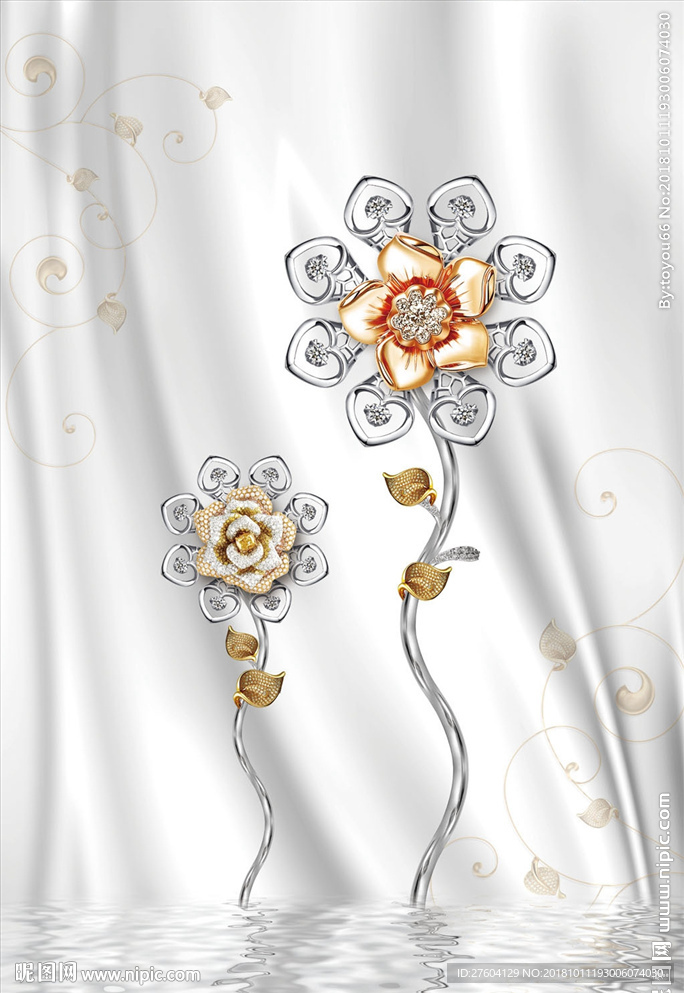 现代简约植物花卉珠宝装饰画