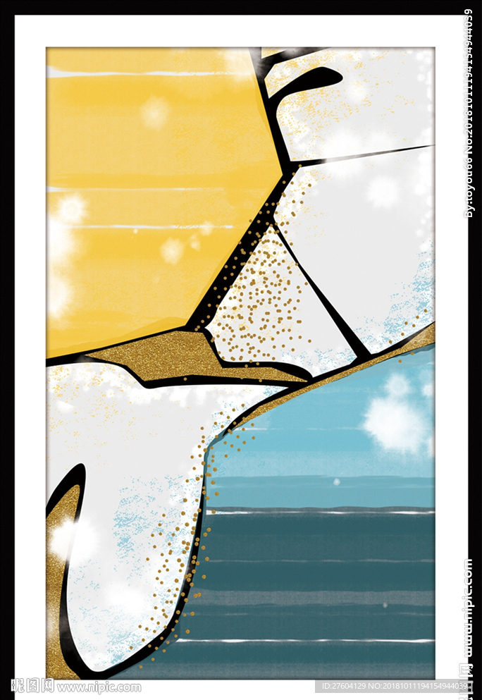 手绘水彩淡色装饰画