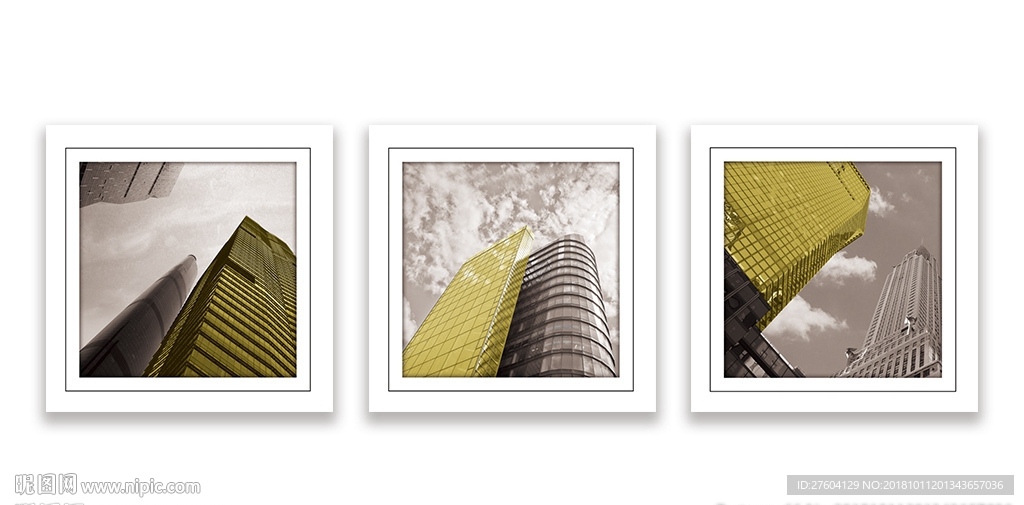 抽象反差色建筑风景装饰画