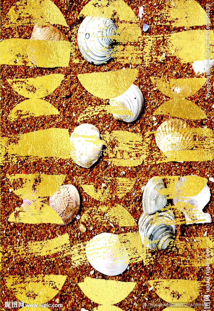 现代抽象贝壳彩色装饰画