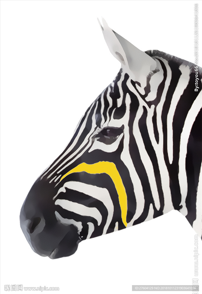 现代简约斑马水彩装饰画