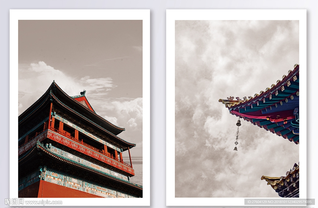 中国风古建筑装饰画