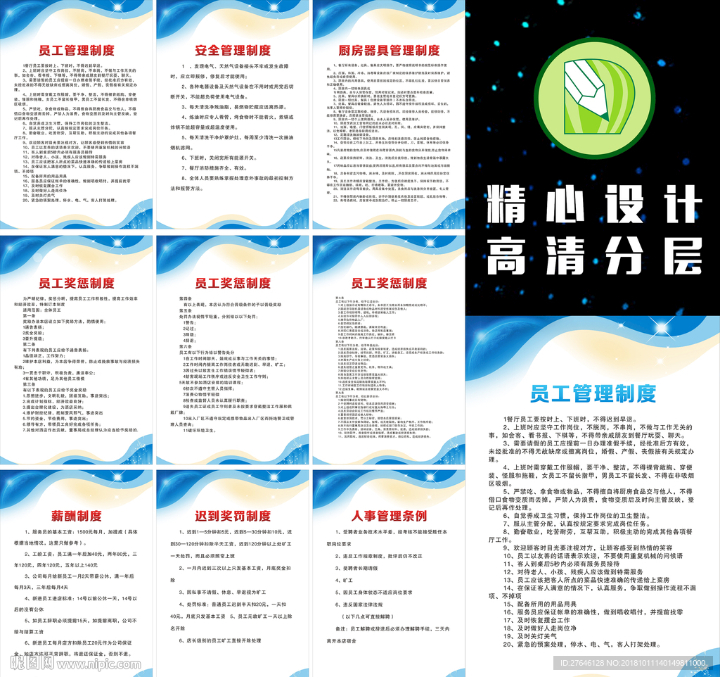 餐饮员工管理制度展板