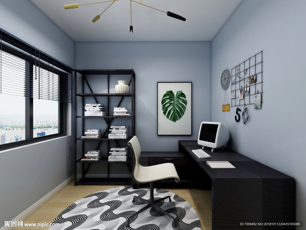 简约北欧风家居书房装修效果图