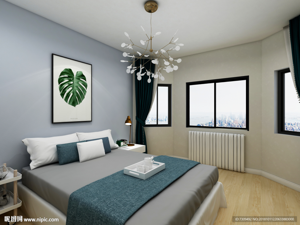 欧式简约风卧室装修效果图