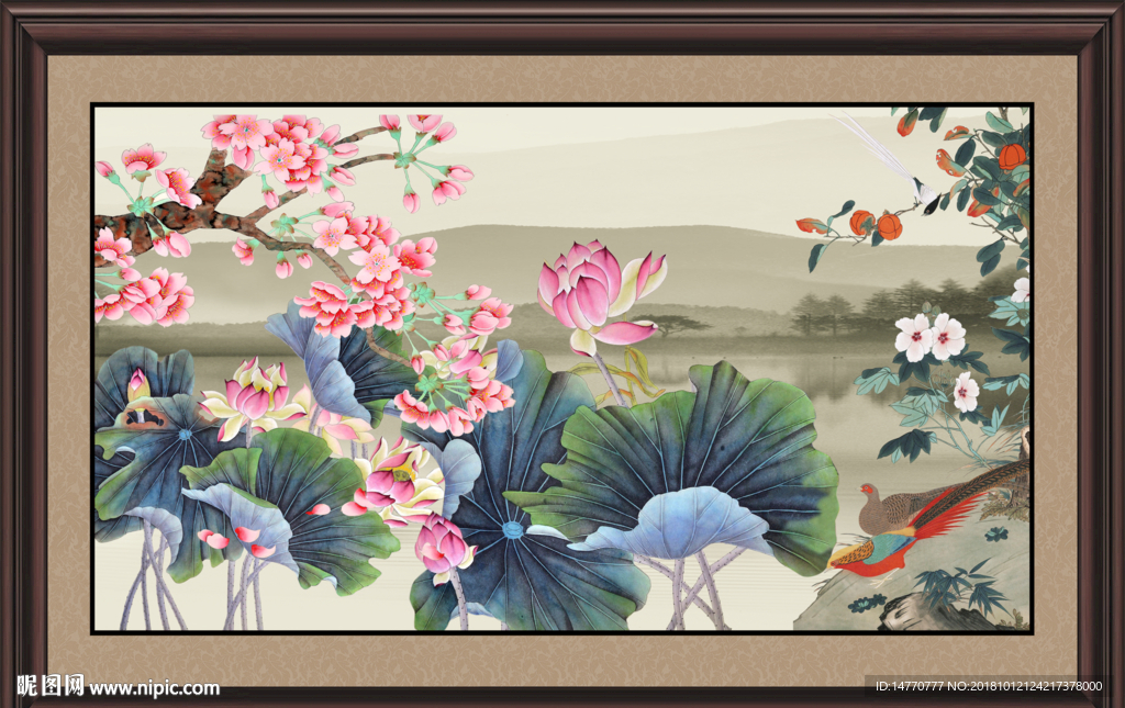 国画荷花