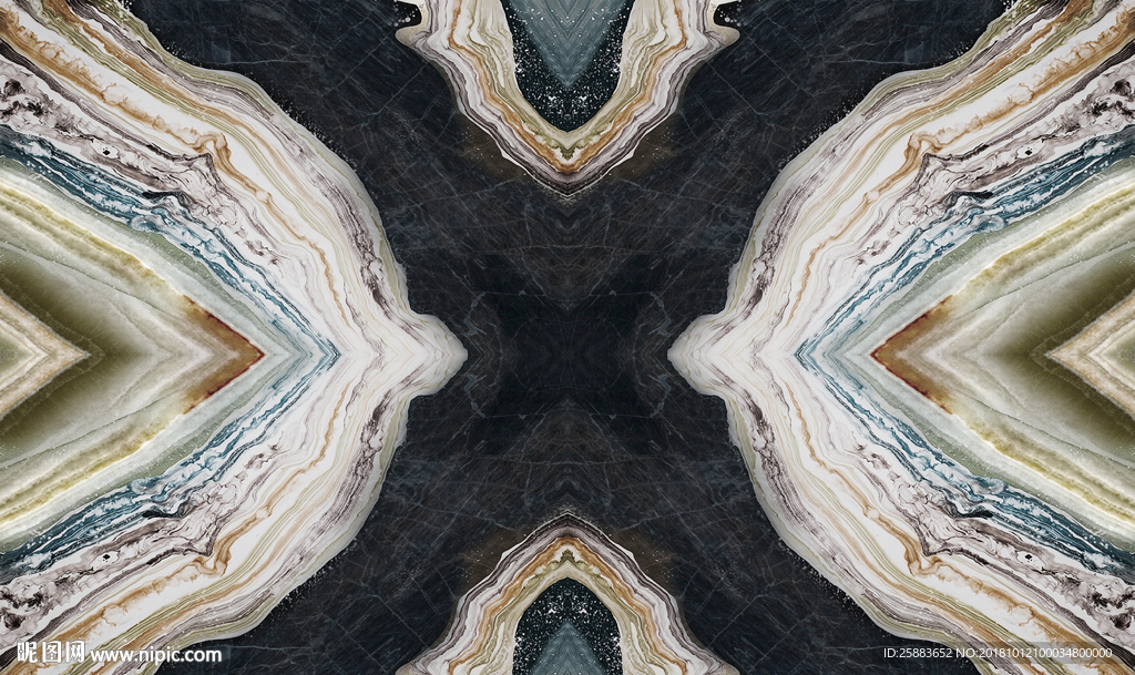 尊贵欧式大理石拼花电视背景墙