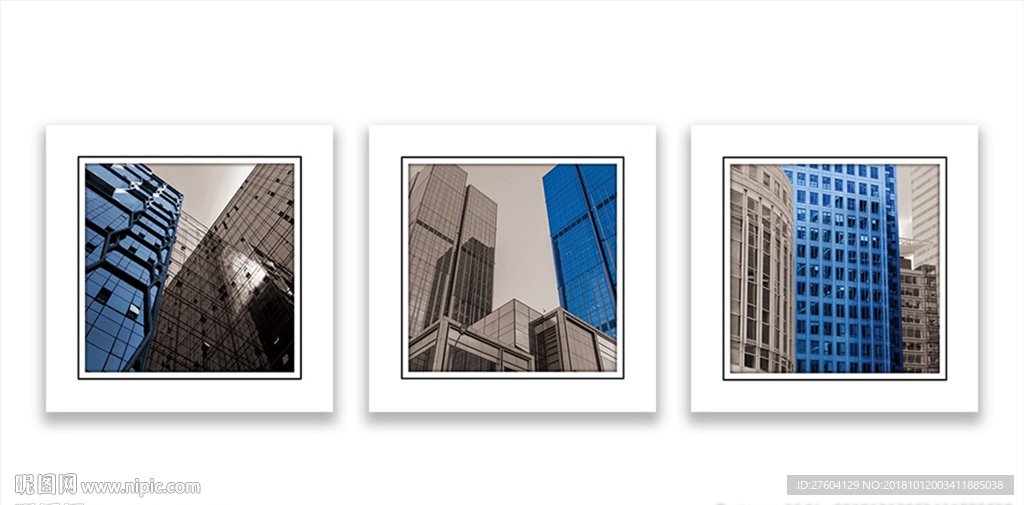 抽象反色差建筑几何装饰画