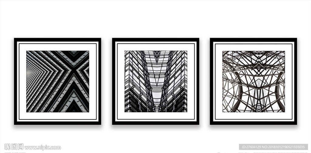 抽象几何建筑装饰画