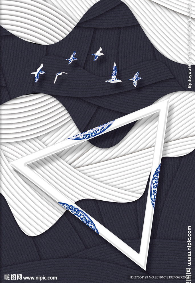 青花瓷简约装饰画