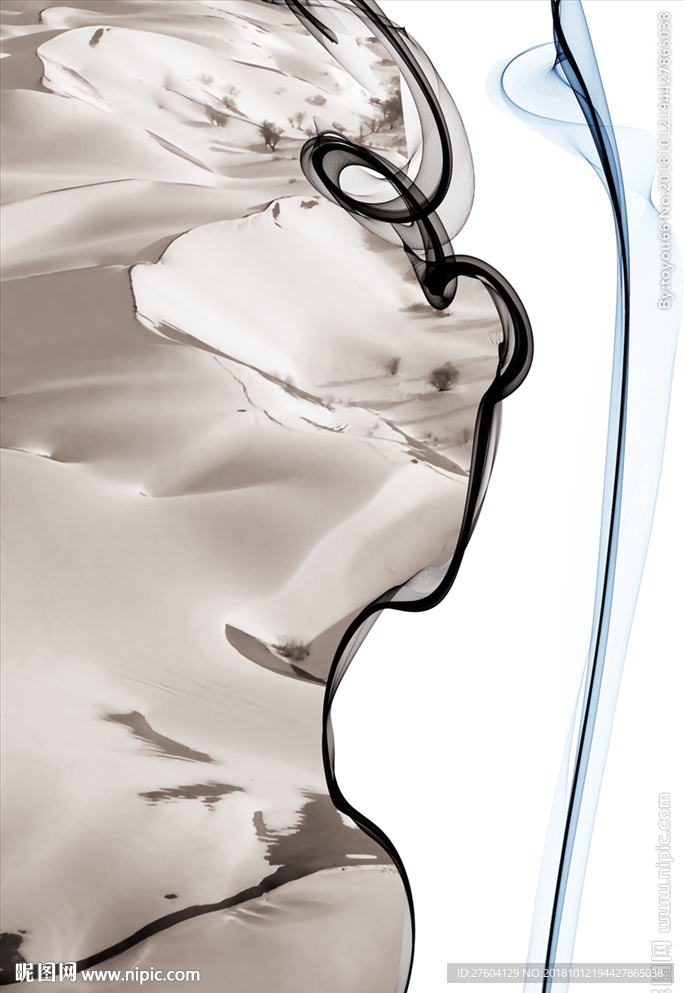 抽象线纹雪山风景装饰画