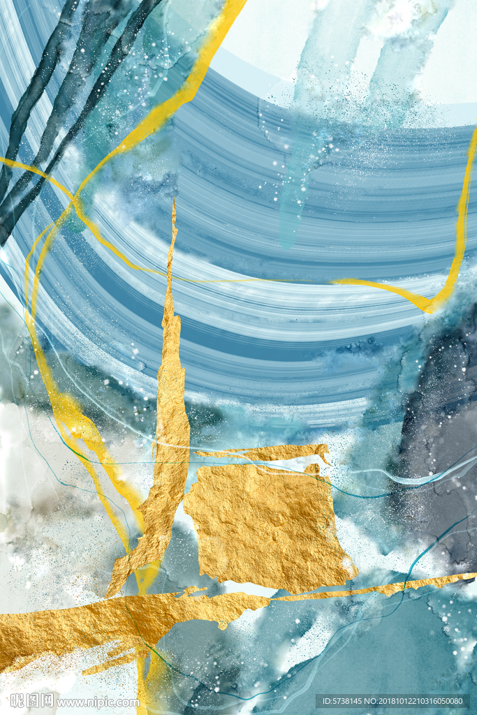 北欧现代艺术抽象手绘玄关装饰画