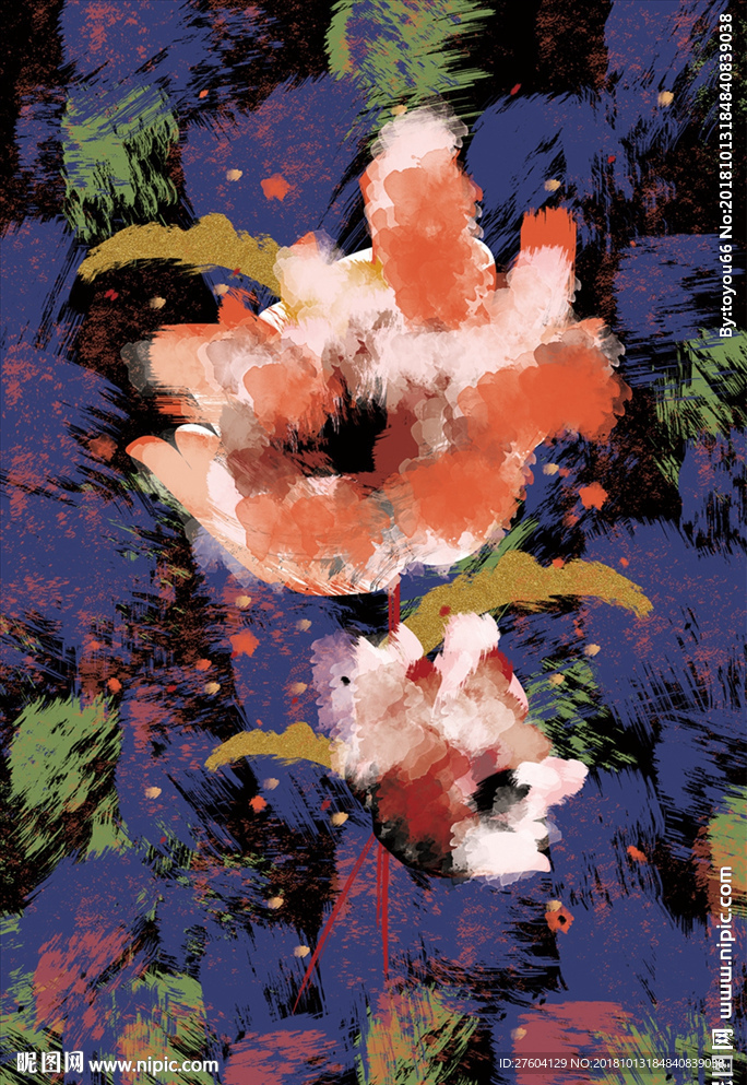 抽象花卉图案装饰画