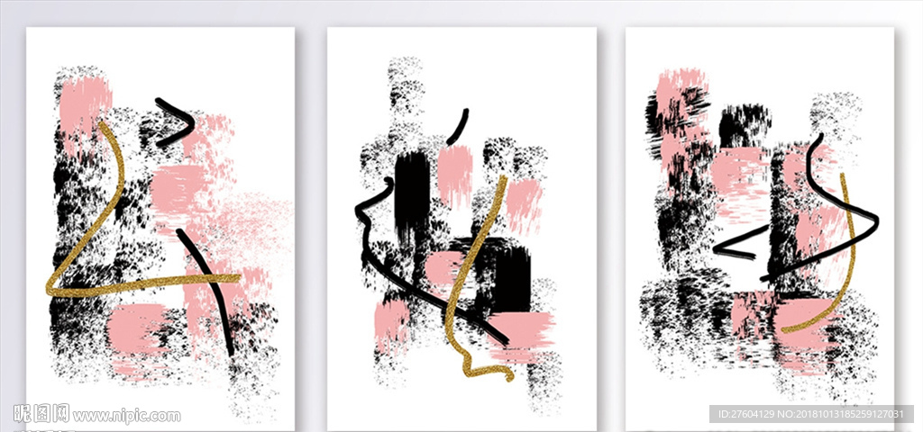 中国风大气抽象水墨图案装饰画