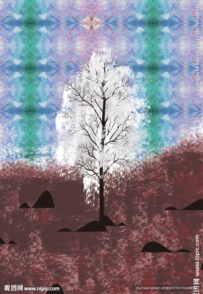 抽象风景树木装饰画