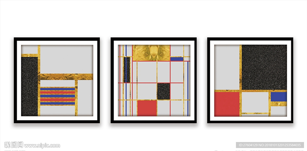 现代抽象几何图案装饰画