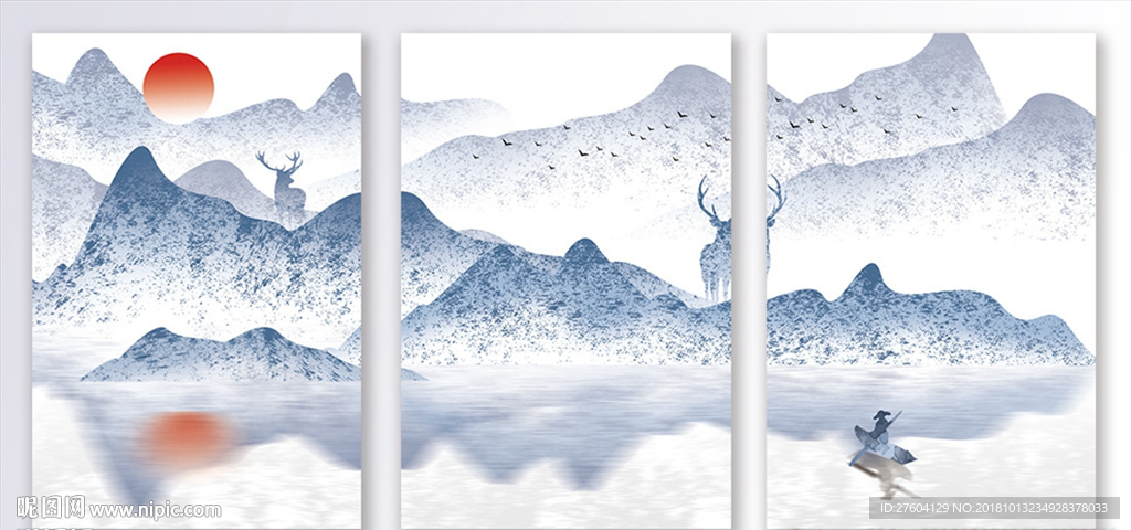 中国风山水风景古风装饰画