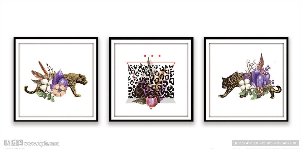 现代动物豹子图案装饰画