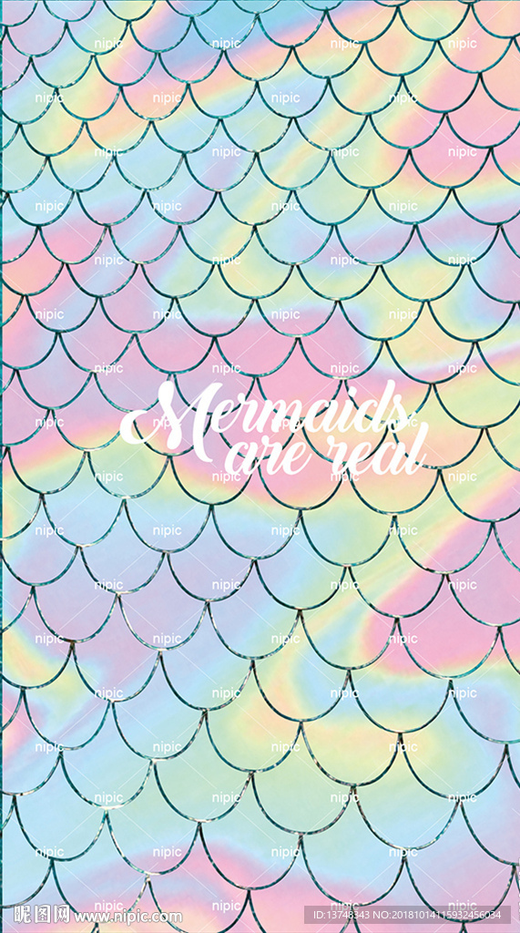 幻彩鱼鳞背景