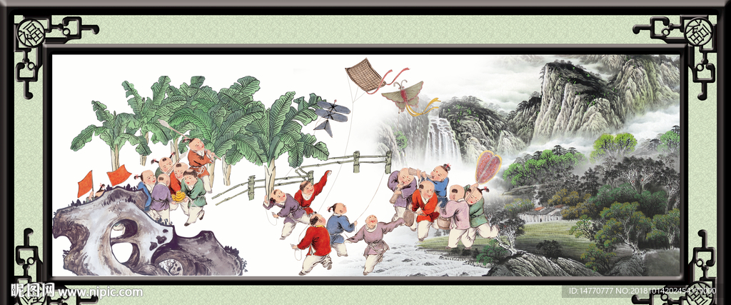 百子图 国画百子