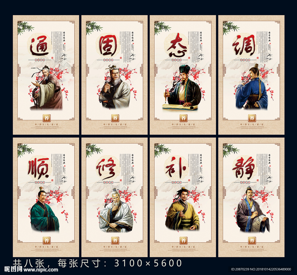 静心养生展板