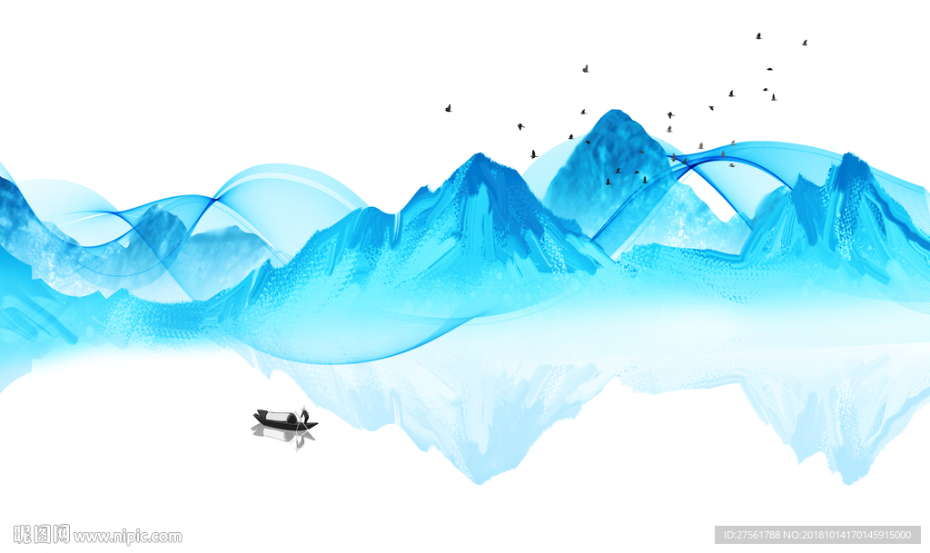 山水水墨背景墙