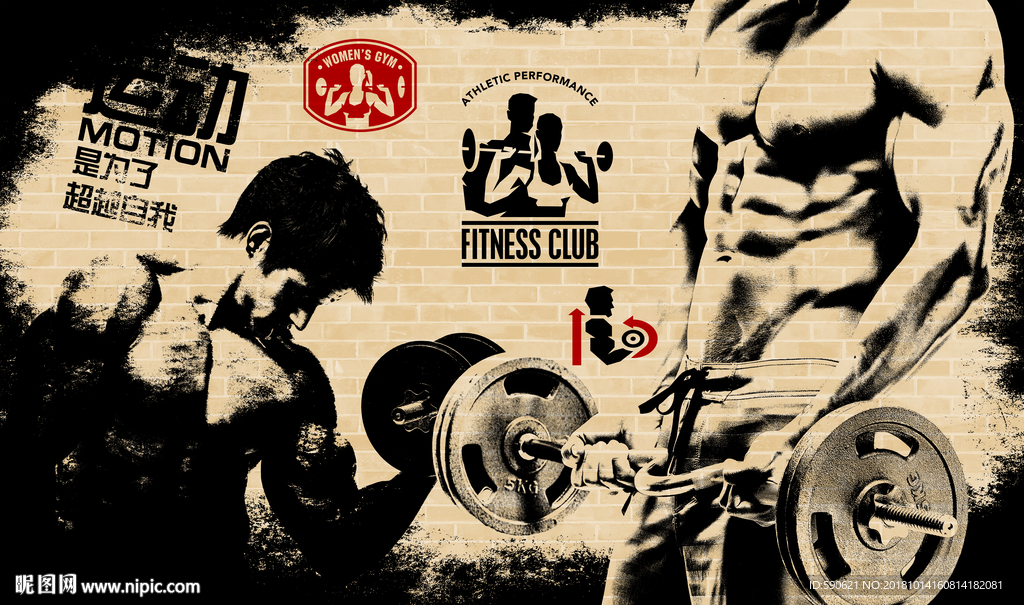 健身工装背景墙