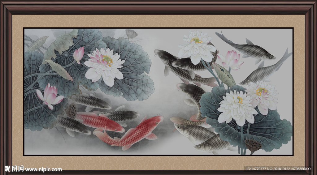 客厅装饰画 年年有余 年年有鱼