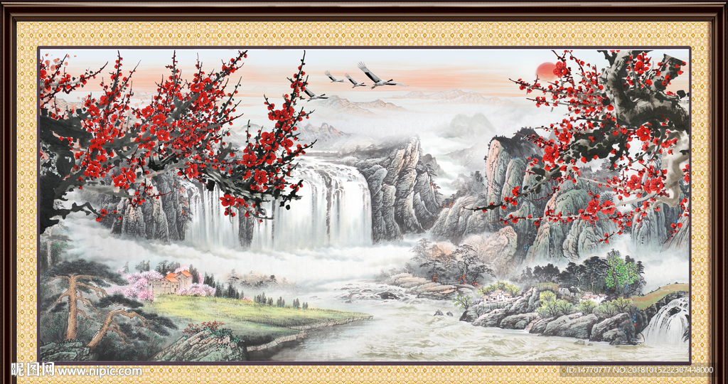 红梅花 梅花国画