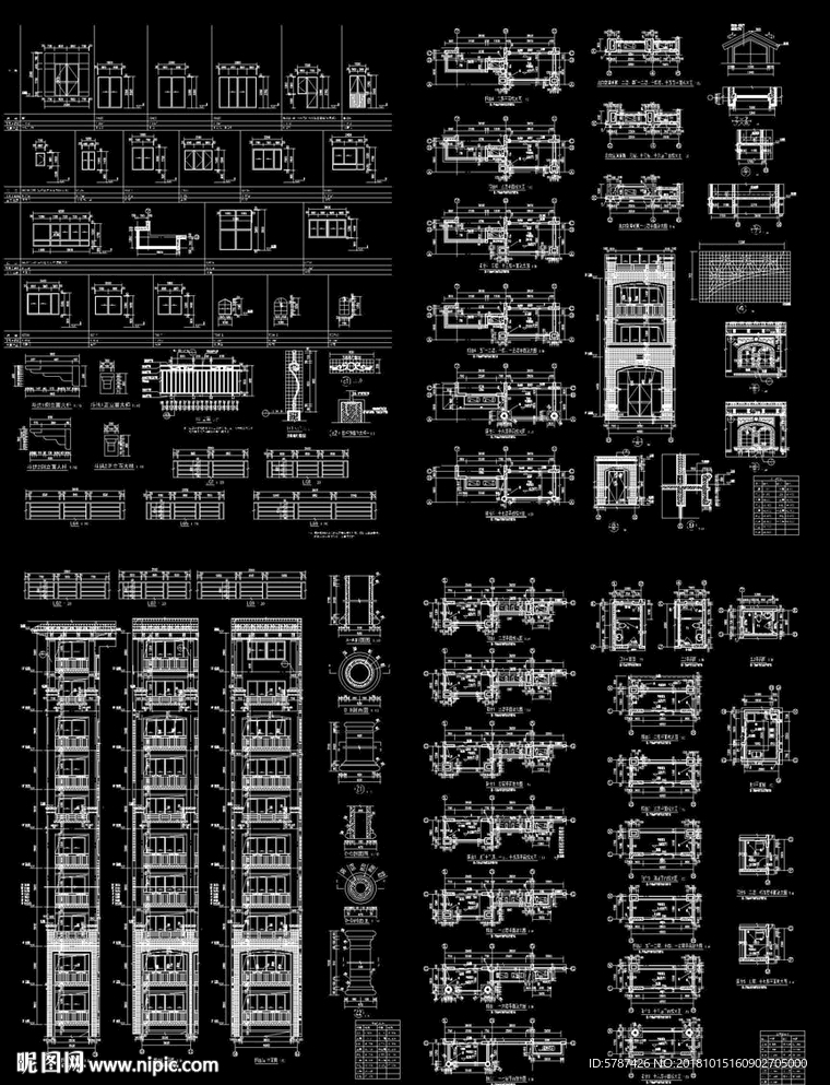多层住宅建筑剖面图