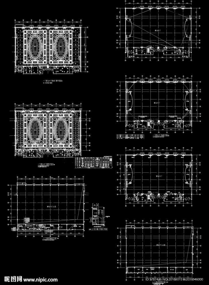 宴会大厅照度计算平面图