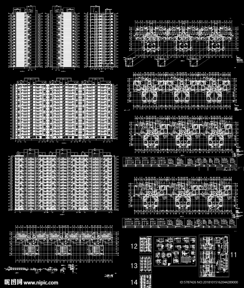 CAD小区住宅建筑图纸