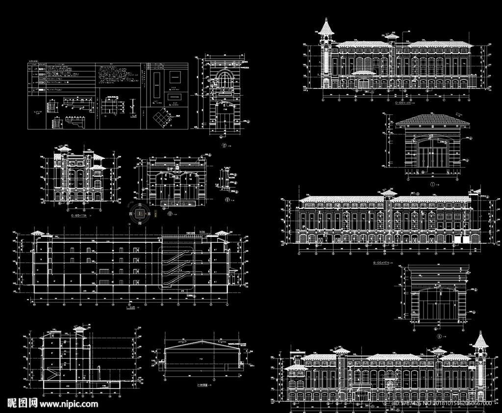 欧式会所建筑设计图纸