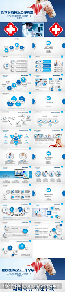 医疗医药行业工作总结ppt模板