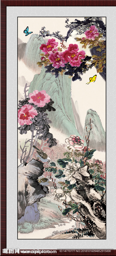 满堂红国画牡丹
