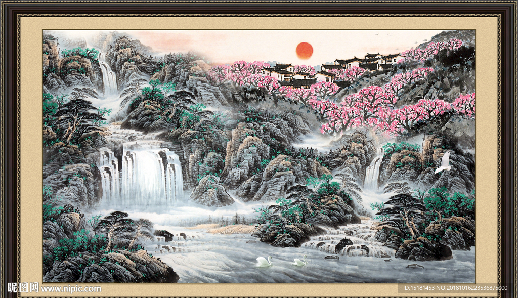 泰山 日出泰山 国画 泰山风光