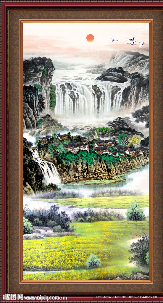 山水 山水风景图 山水风景壁画
